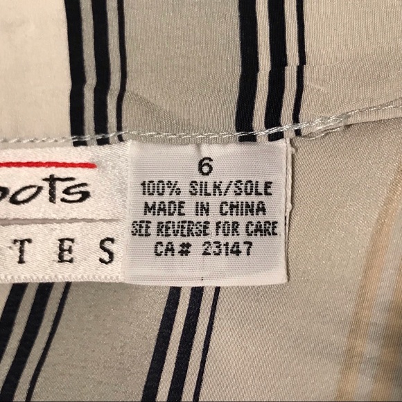 Silk Stripe Blouse Top - Picture 3 of 7